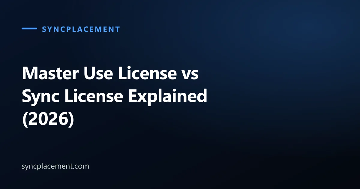 Master Use License vs Sync License Explained (2026)