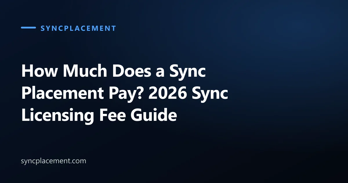 How Much Does a Sync Placement Pay? 2026 Sync Licensing Fee Guide