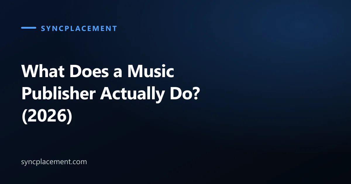 What Does a Music Publisher Actually Do? (2026)